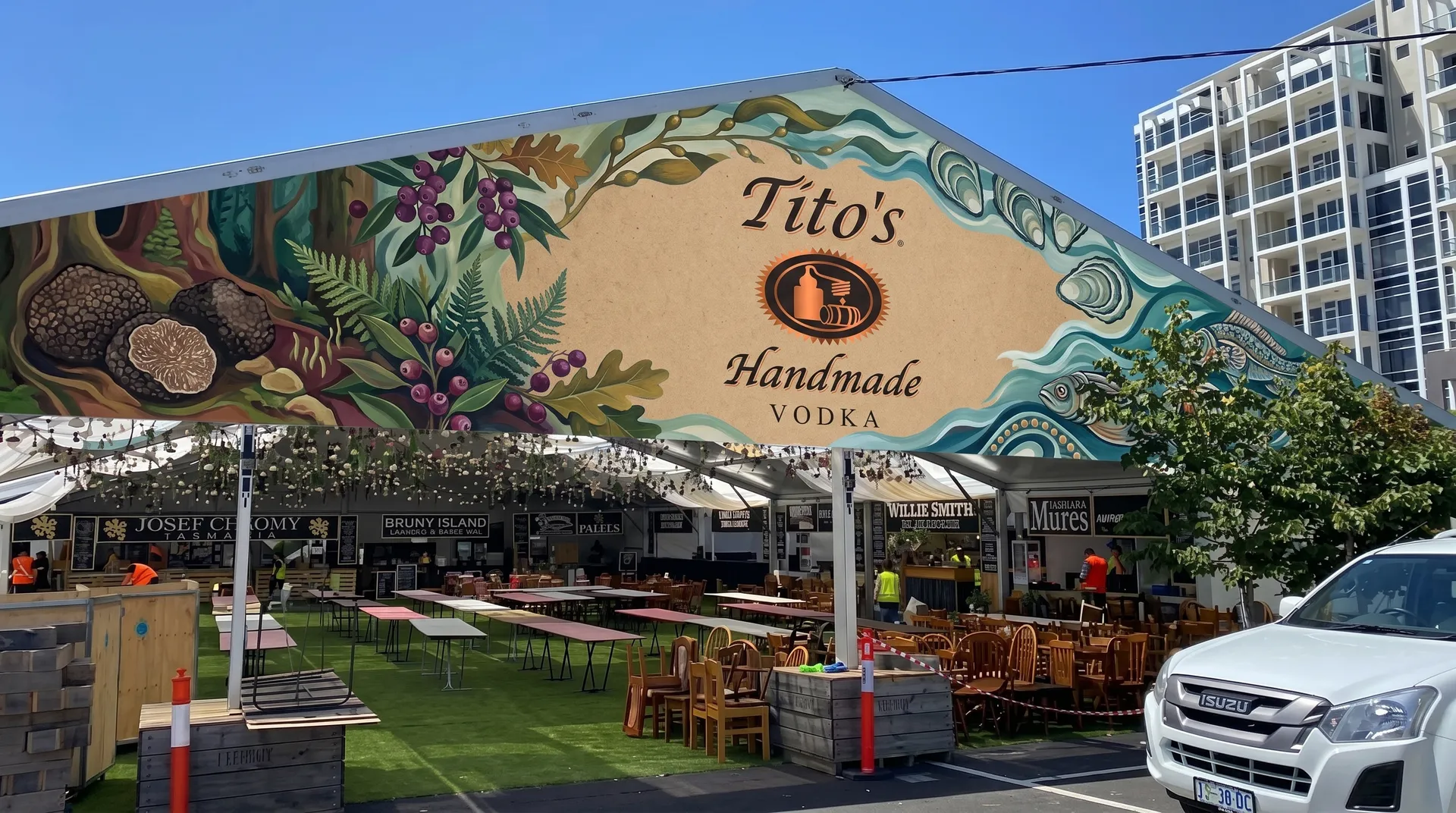 Branded stretch tent activation by Pop Pro Tents