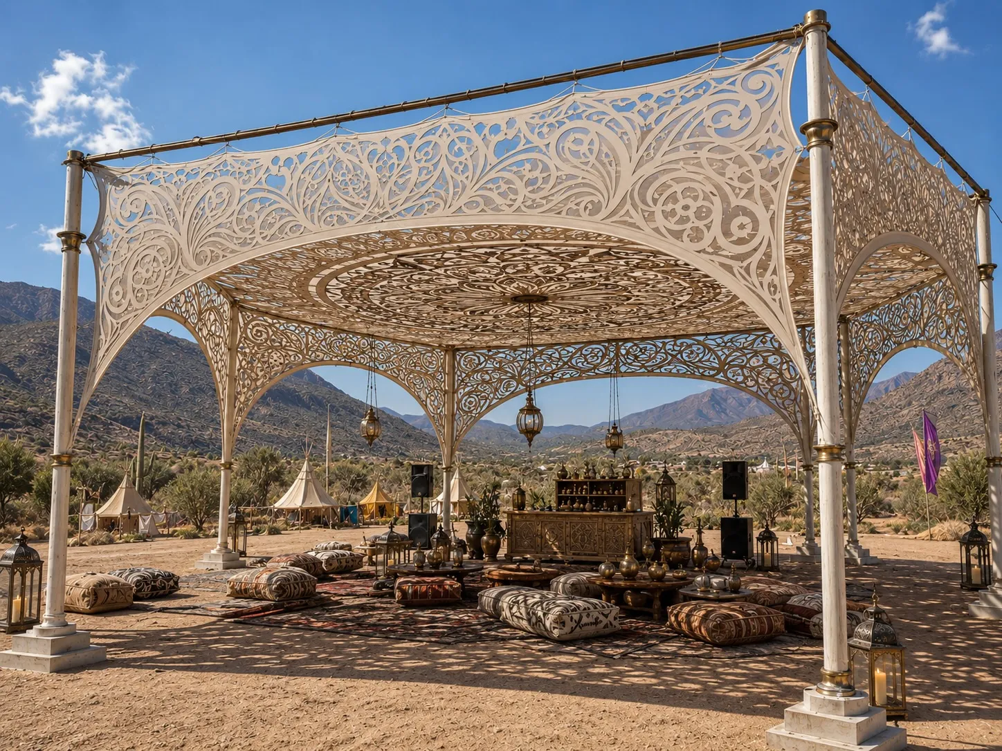 Bespoke stretch tent decor and styling by Pop Pro Tents