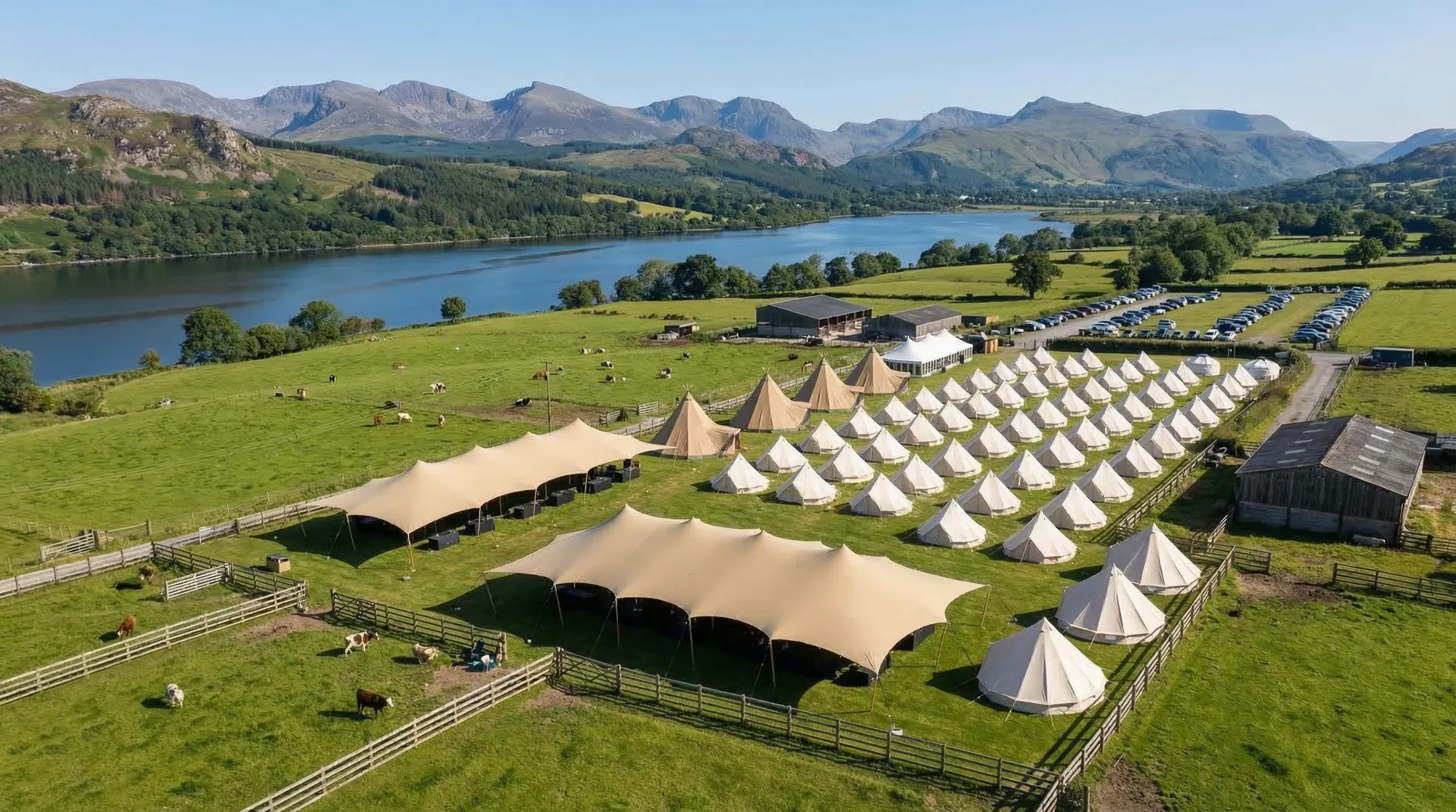 Pop Pro Tents stretch tent at a festival or fair